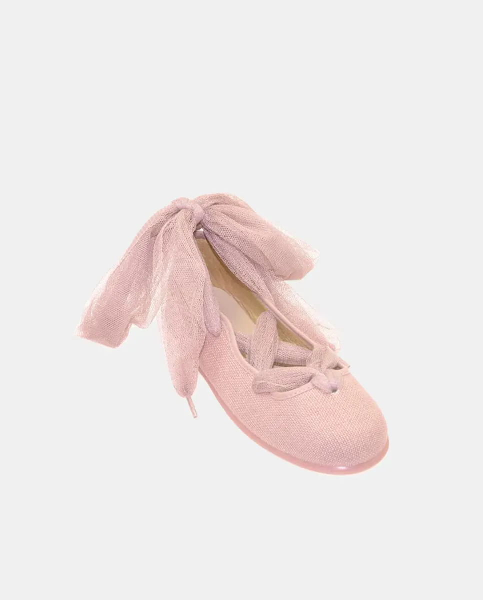 

Балетки льняные для девочек Chuches, цвет Rosa Nude