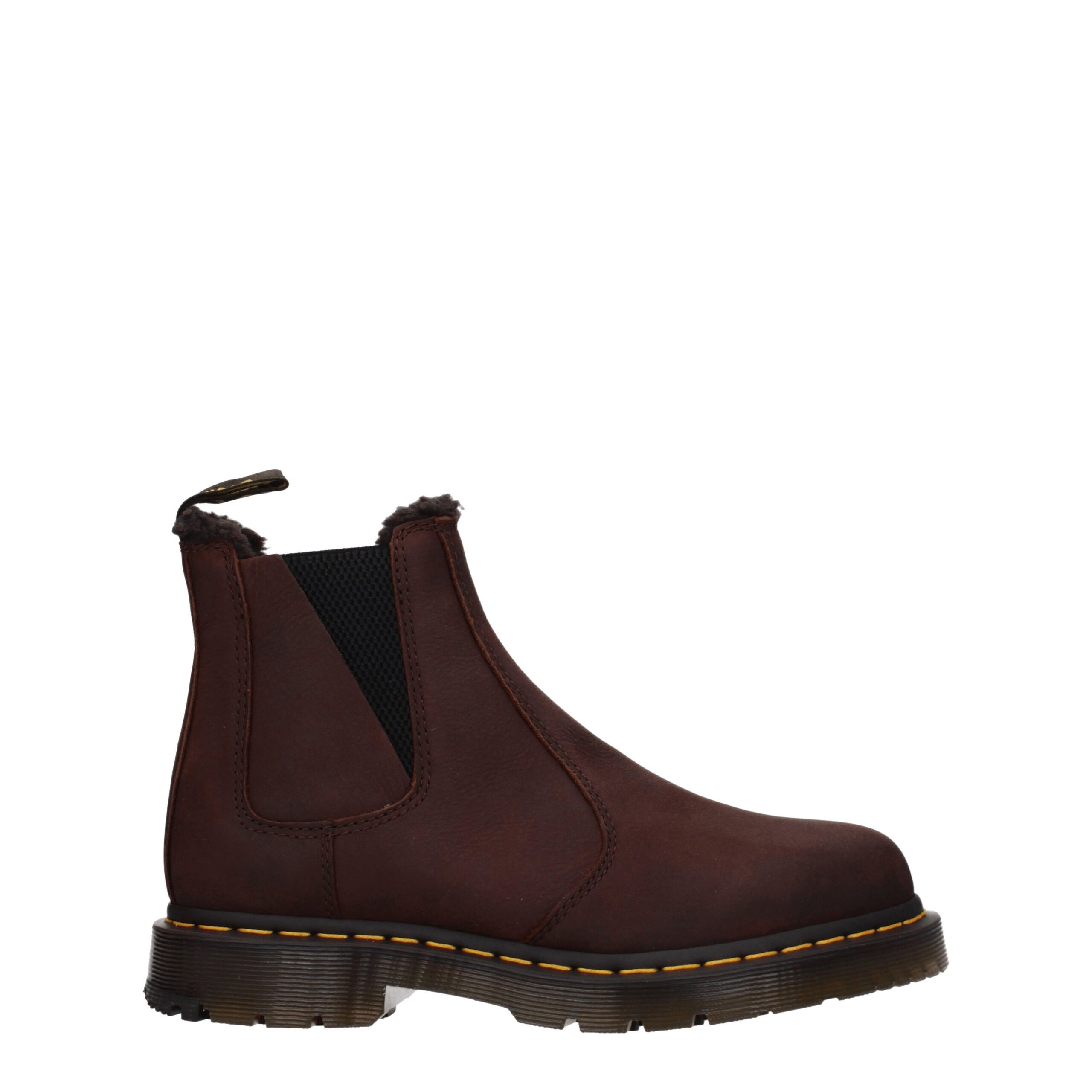 Коричневые кожаные ботильоны Dr. Martens, коричневый
