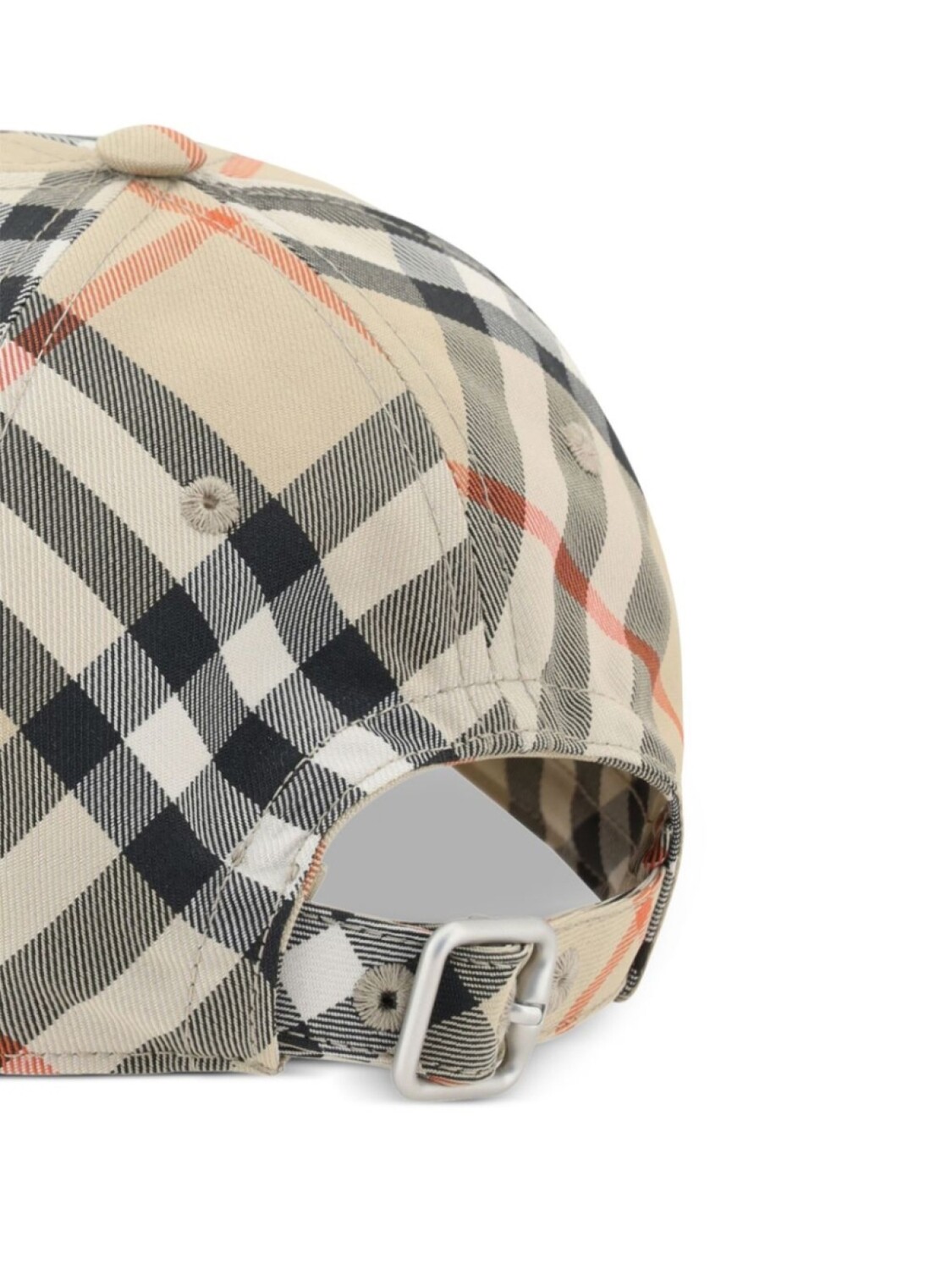 Бейсболка EKD в клетку Burberry, нейтральный цвет — фото 3
