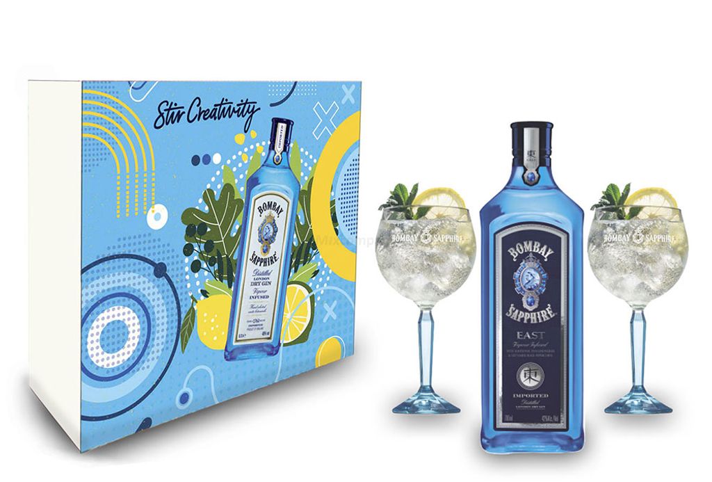 

Подарочный набор Bombay — Джин Bombay Sapphire EAST 0,7 л (42% об.) + набор из 2 шариковых бокалов/бокалов — [Содержит сульфиты] Bombay Sapphire Destillerie