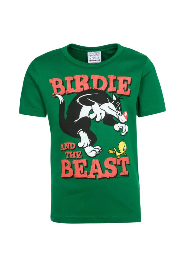 Футболка с принтом «птичка и чудовище» из мультфильмов looney tunes Logoshirt, Green