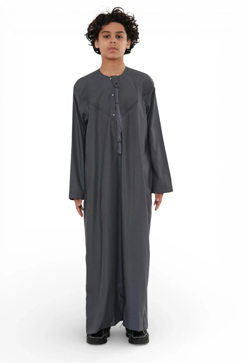 Arabic Thobes Детский серый марокканский халат Джубба для мальчиков для мальчиков Джеллаба Рамадан Ид Тобе - K-HM11