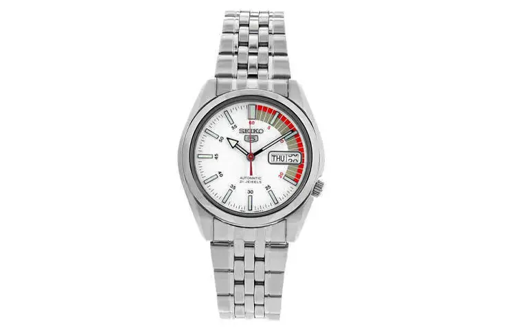 

Часы с автоматическим механизмом, водонепроницаемые до 30 м, на стальном браслете SEIKO, серебро watch case