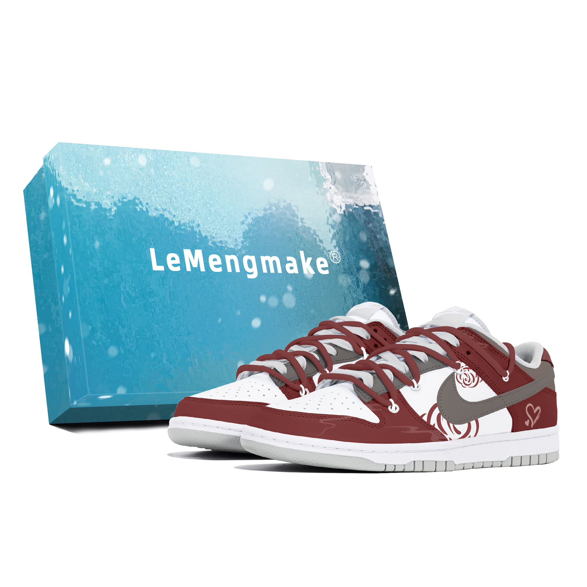 

Nike Кроссовки для скейтбординга Dunk, износостойкие, низкие, мужские, красные, белые