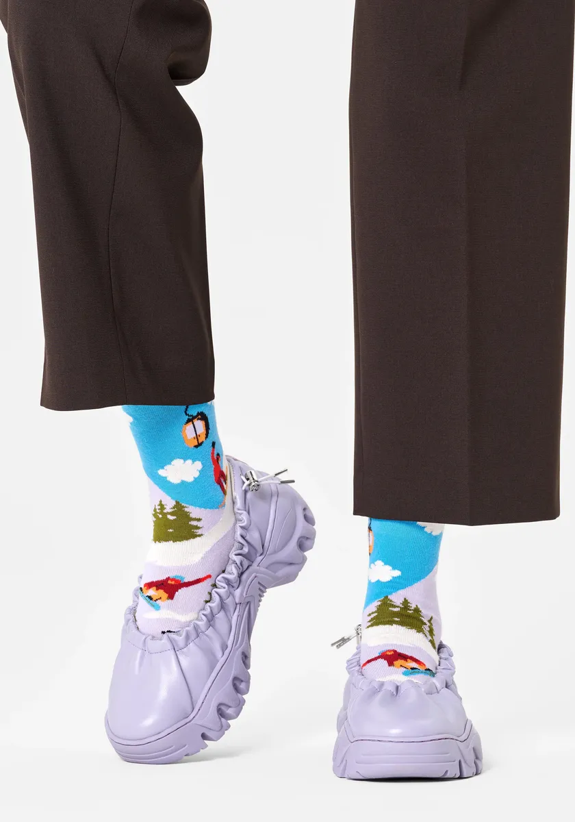 

Длинные носки Happy Socks (2 шт.) со сноубордическими мотивами, синий