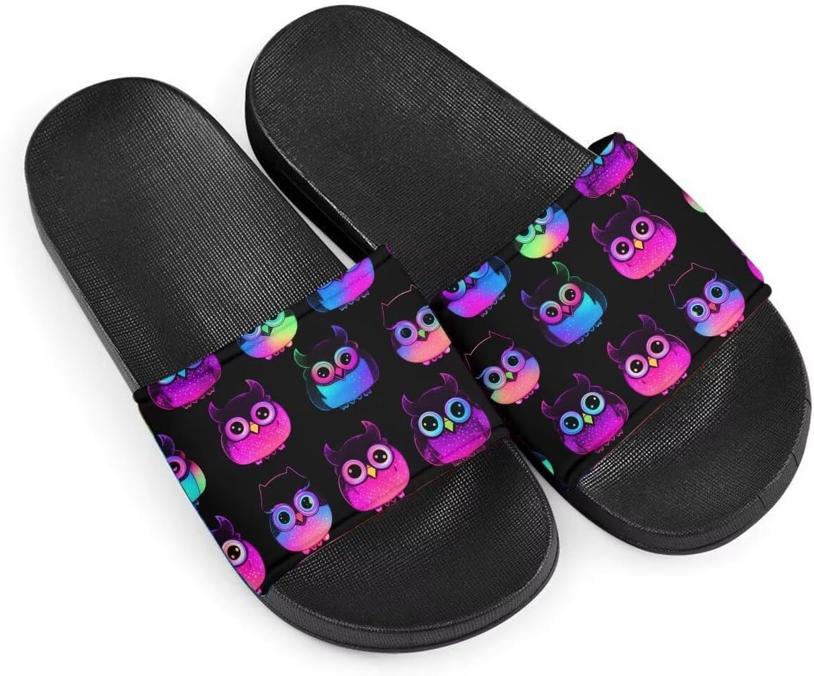 

Женские сандалии, женские шлепанцы с принтом совы, плоские EVA сандалии для дома, улицы, пляжа, лето Getelinseng, сиреневый