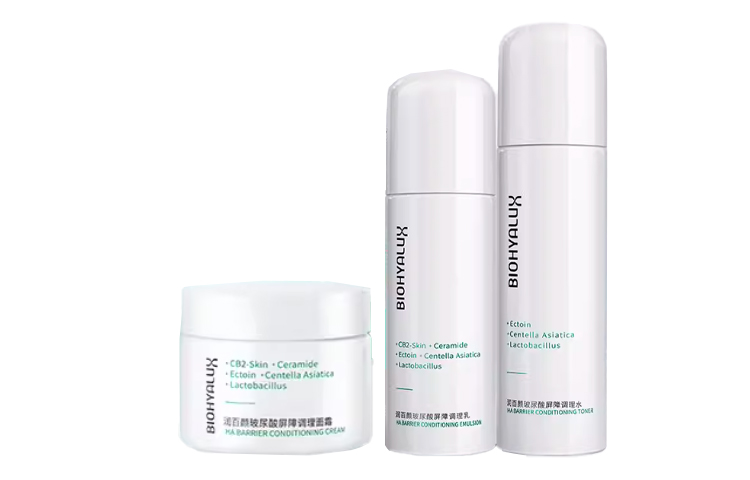 

Набор для ухода за кожей с гиалуроновой кислотой и регуляцией барьера увлажняющий, питающий и восстанавливающий комплект из 3 средств BIOHYALUX