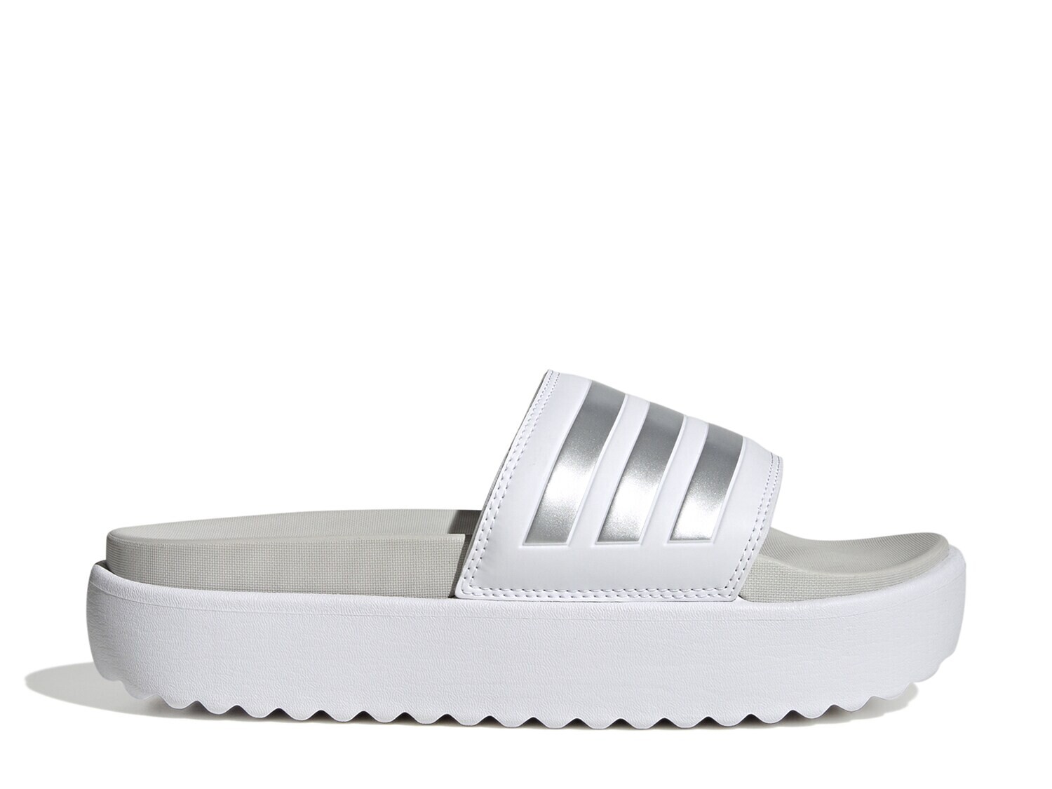 Сандалии женские Adidas Adilette на платформе, белый
