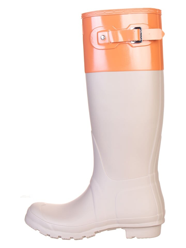 Резиновые сапоги Hunter, цвет creme/orange