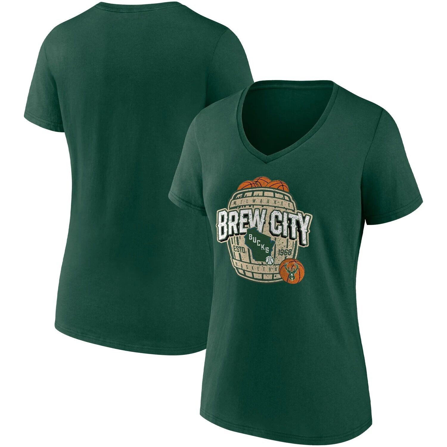 

Женская фирменная зеленая футболка с v-образным вырезом Hunter Milwaukee Bucks Hometown Collection Brew City Fanatics, Зеленый, Женская фирменная зеленая футболка с v-образным вырезом Hunter Milwaukee Bucks Hometown Collection Brew City Fanatics