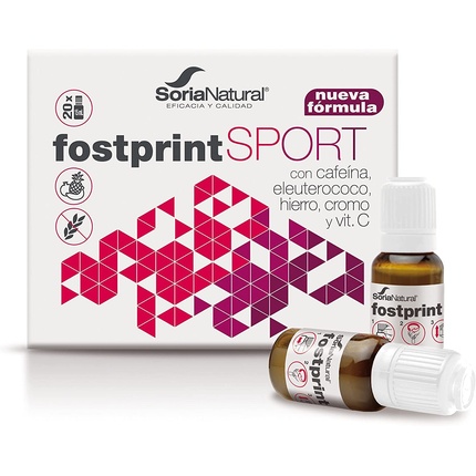 

Soria Natural Fost Print Sport Добавка для мгновенного получения энергии для спортсменов 20 флаконов по 15 мл каждый, Sorianatural