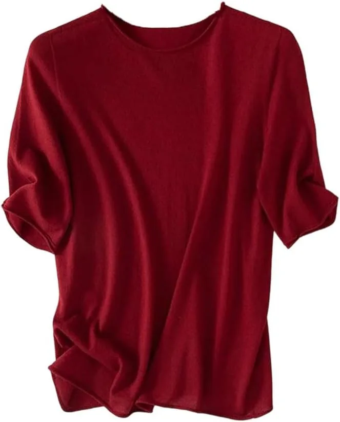 

Женская шерстяная футболка с коротким рукавом