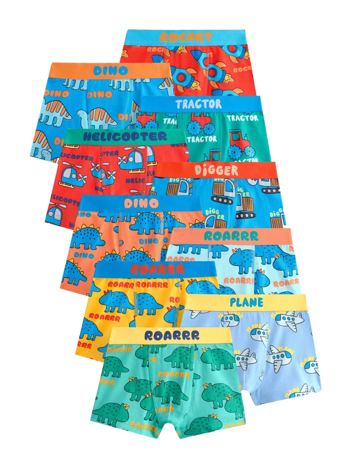 Трусы Next, Blue/Light Blue/Dark Yellow/Fir/Light Orange/Red