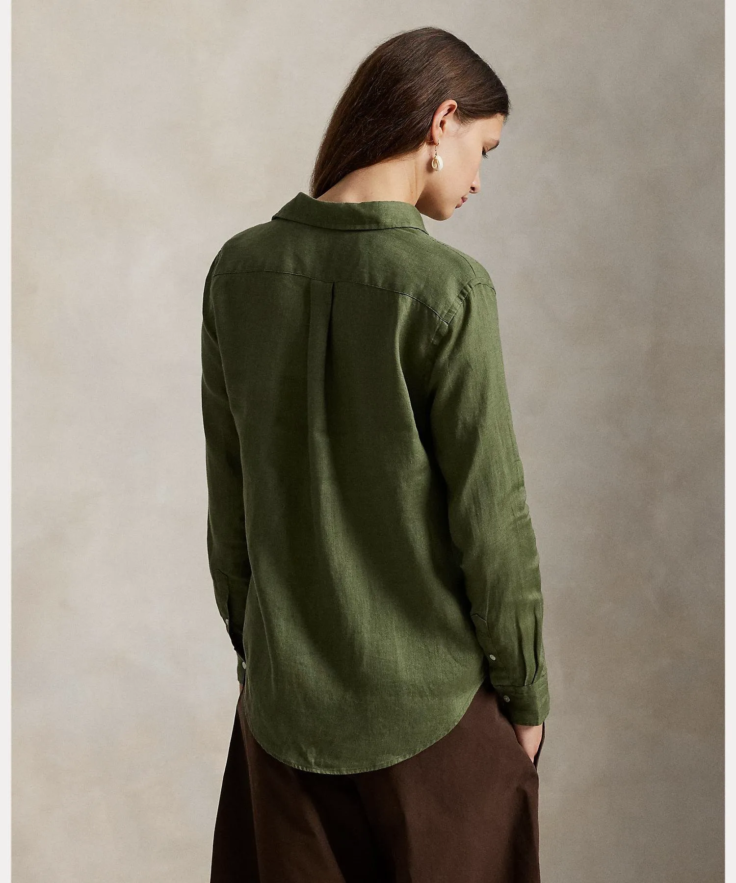 Классическая льняная рубашка Polo Ralph Lauren, 300 Green — фото 4