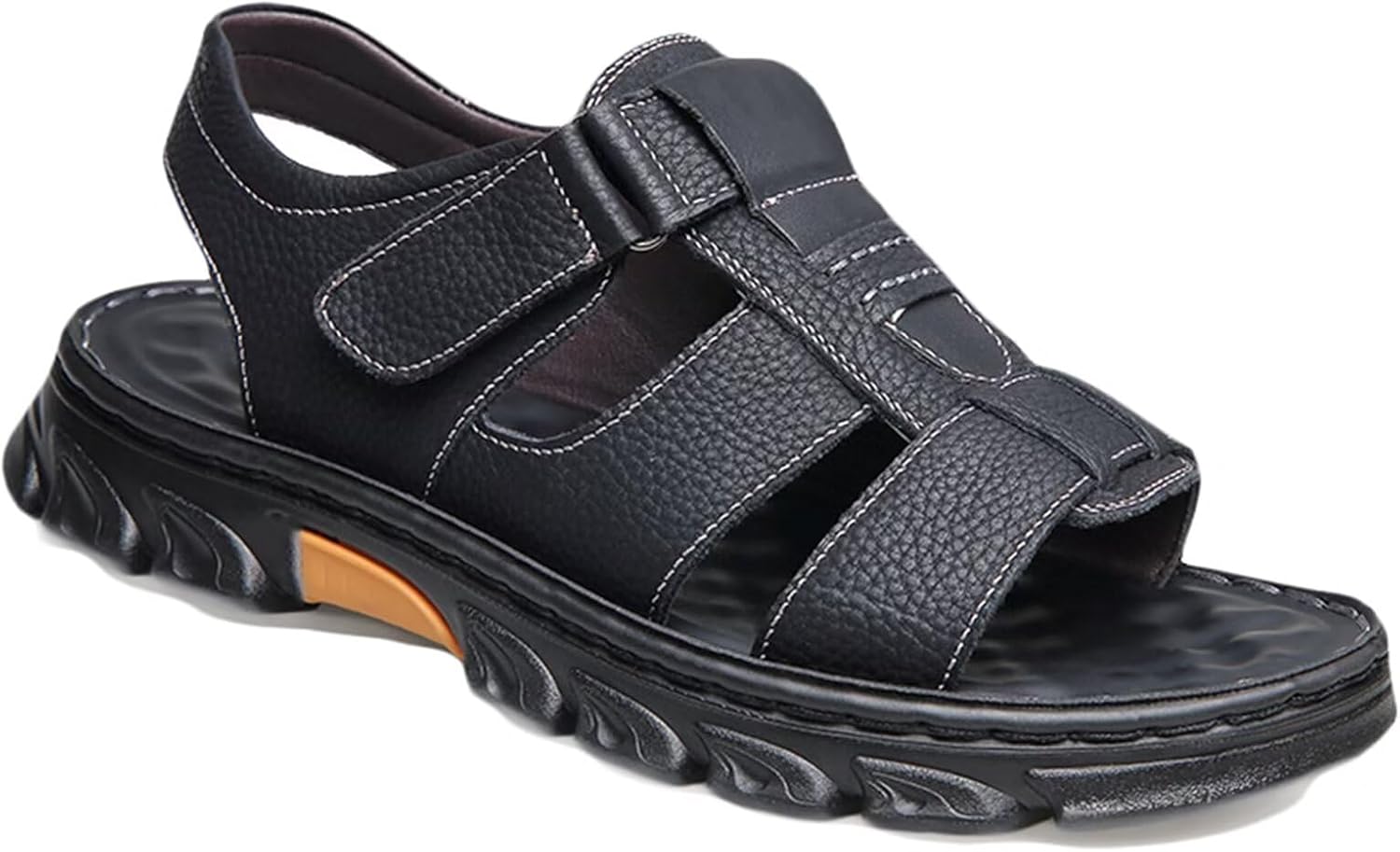 

Мужские кожаные спортивные сандалии HNVAVQ, дышащие, для прогулок на свежем воздухе, летние пляжные сандалии для походов и треккинга, B