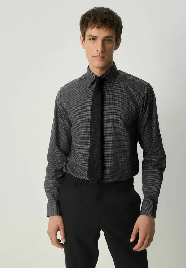 Галстук стандартного кроя, праздничный набор, рубашка Next, Grey Texture Black Paisley