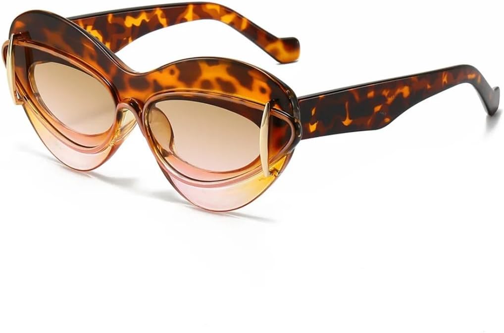 

Модные солнцезащитные очки «кошачий глаз» для женщин, винтажные очки, роскошные солнцезащитные очки в стиле панк, защита от УФ-излучения UV400, очки большого размера TVTBBVV, Pink