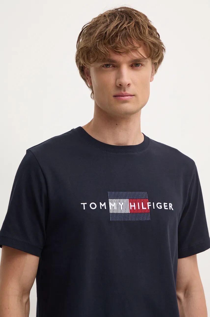

Хлопковая футболка Tommy Hilfiger, темно-синий