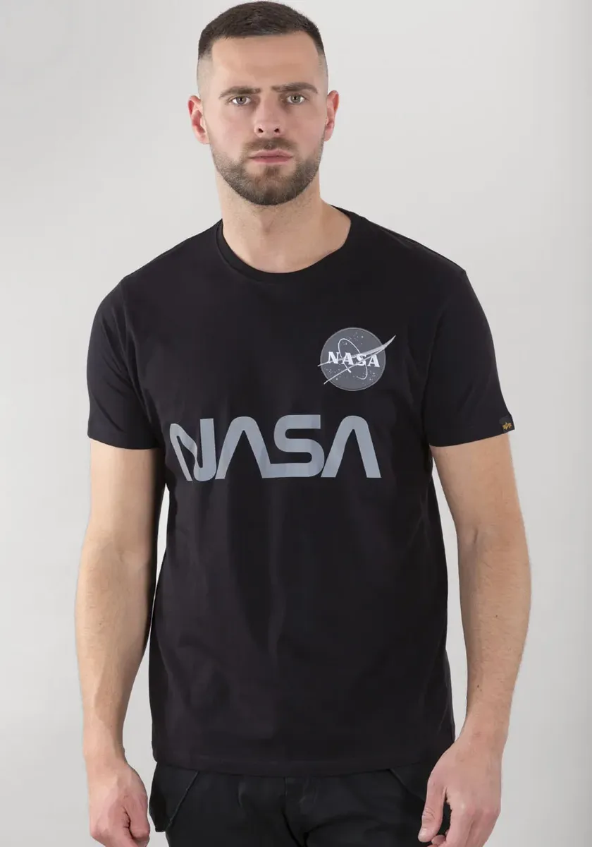 

Рубашка с круглым вырезом Alpha Industries "NASA Reflective Tee", черный