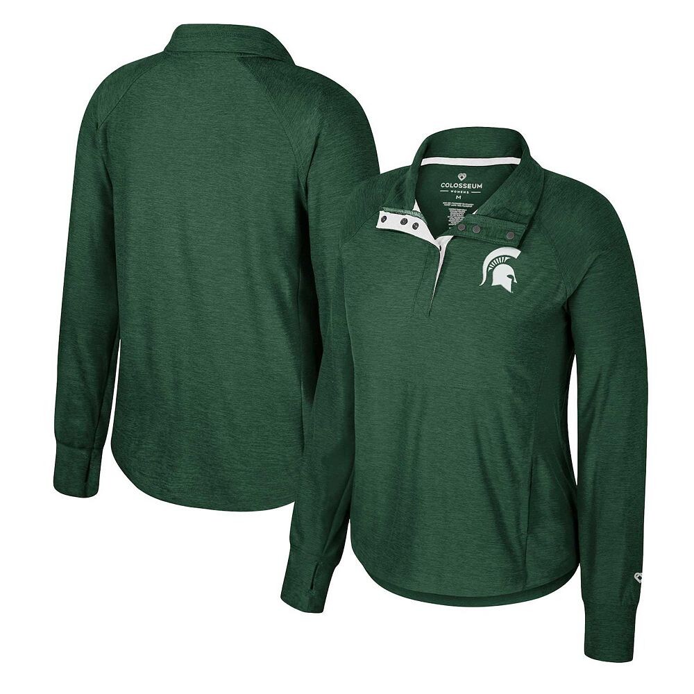

Женский топ с полукнопками Colosseum Green Michigan State Spartans Cressida Raglan, цвет Msu Green