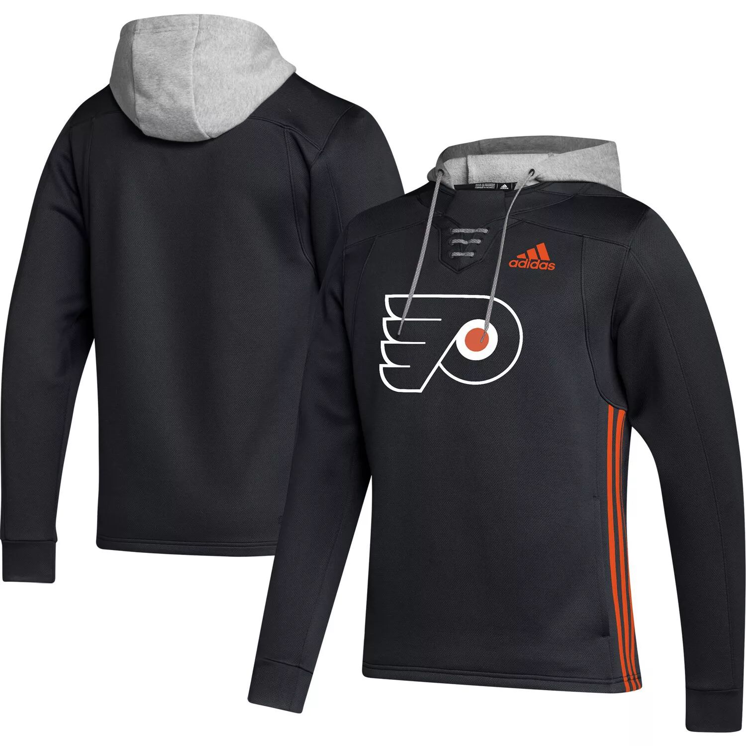 

Мужской черный пуловер с капюшоном Philadelphia Flyers Skate Lace AEROREADY Team adidas