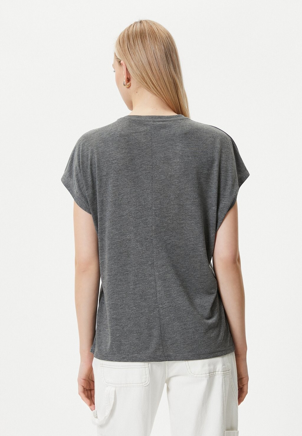 

Футболка с принтом CREW NECK SEQUINED SHORT SLEEVE Koton, серый