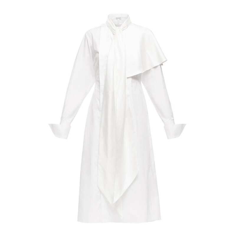 

Платье с длинными рукавами женское белое Loewe