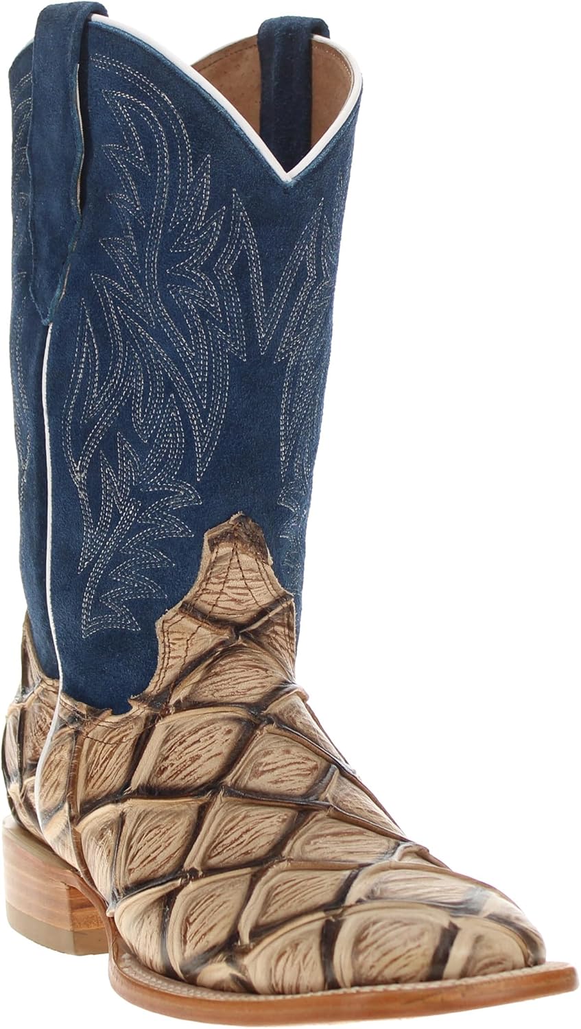 

Мужские ковбойские сапоги Vaccari Malik из натуральной кожи с принтом рыбы пираньоны с широкой квадратной носовой частью, Orix