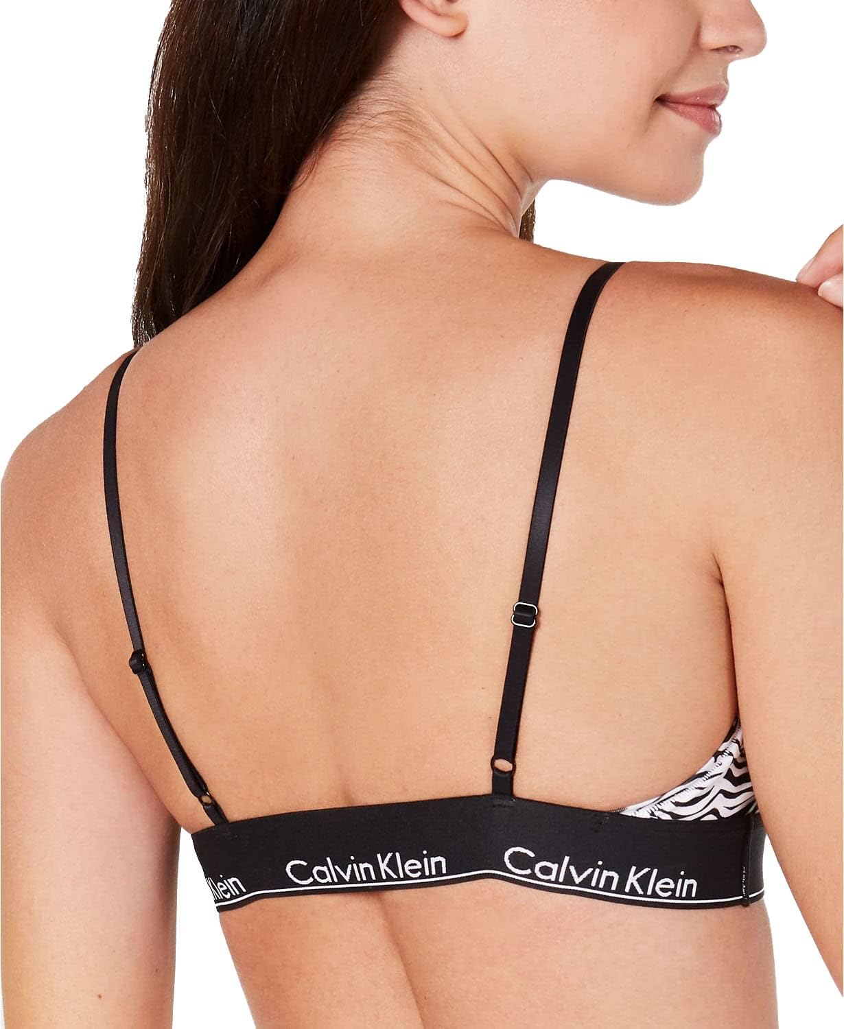 Женские бюстгальтеры-бралетты Calvin Klein Zebra Modern Cotton, 1 шт., Black(Qf5288-117)/W — фото 2