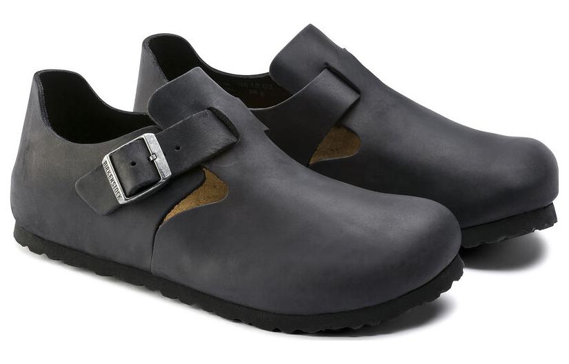 Низкие повседневные туфли Birkenstock мужские черные узкие — фото 4