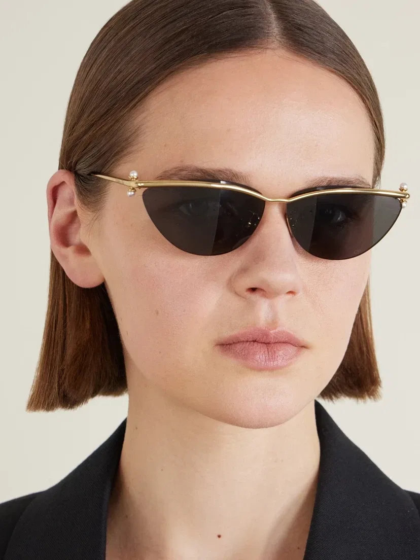 Солнцезащитные очки DiorTribales B2U в оправе «кошачий глаз» золотистого цвета DIOR EYEWEAR, золотой — фото 2