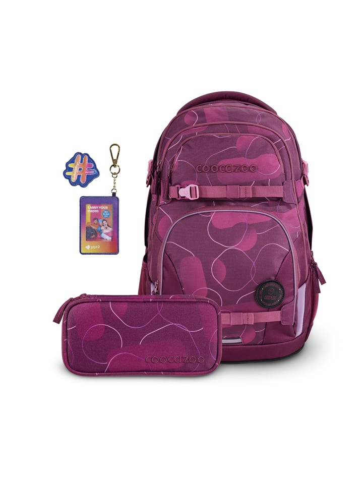 

Рюкзак Coocazoo Schul Set PORTER Berry Bubbles Follow Me, цвет beere