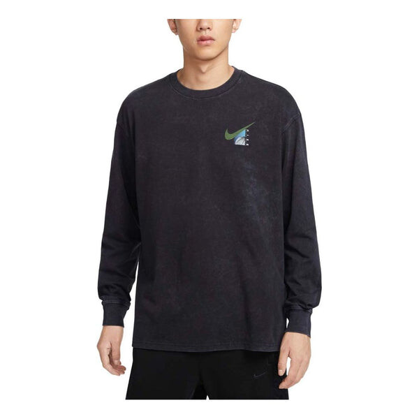 

Футболка max90 long sleeve basketball t-shirt asia sizing 'black' Nike, черный