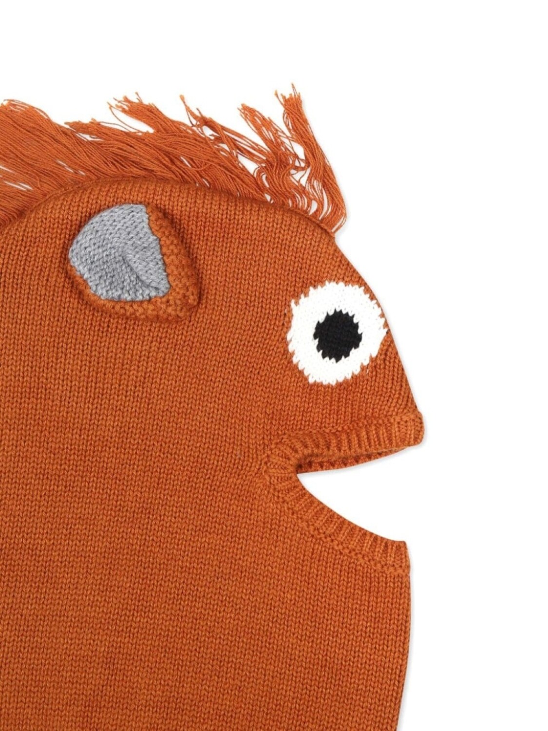 Stella McCartney Kids вязаная балаклава для лошади, коричневый — фото 3