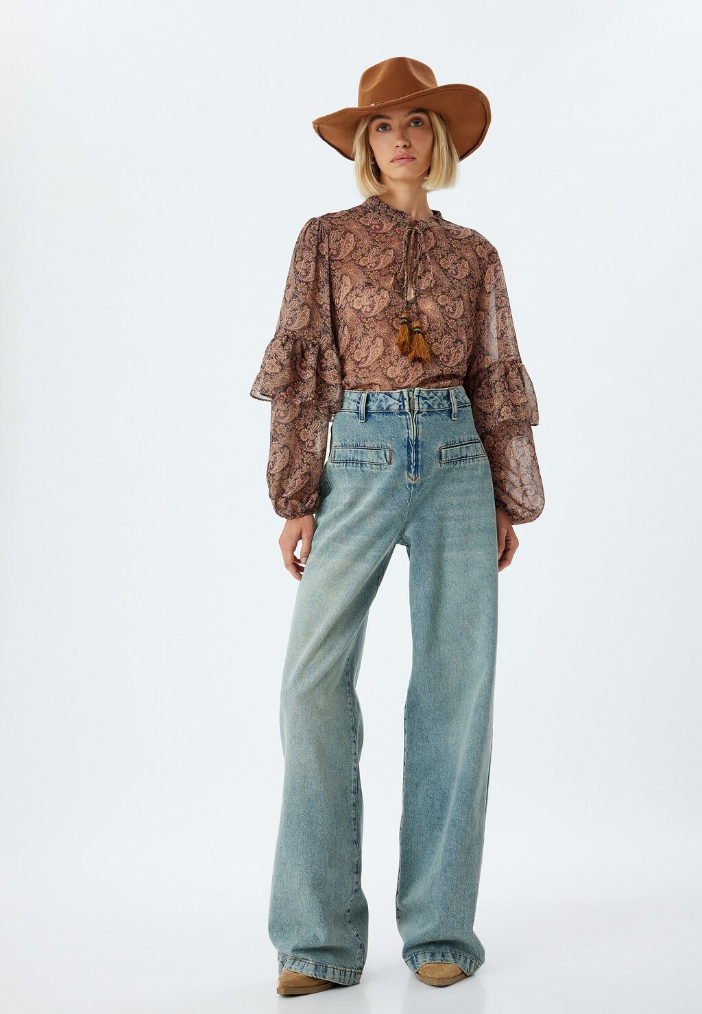 

Джинсы свободного кроя WIDE LEG Koton, синий деним