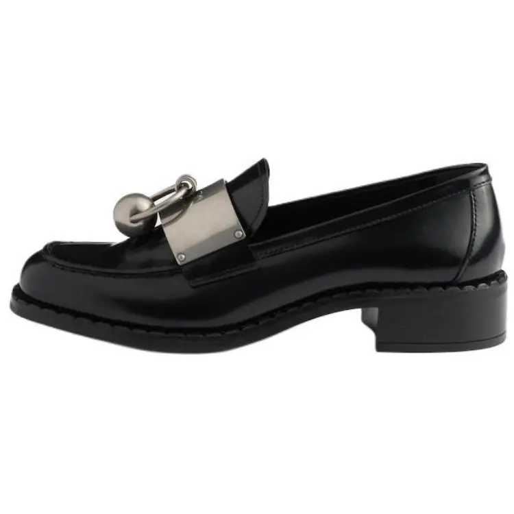 PRADA Кожаные лоферы 35 см женские Black