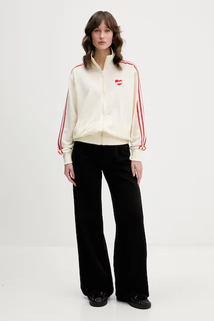 Толстовка на молнии свободный крой Adidas Originals, бежевый — фото 2
