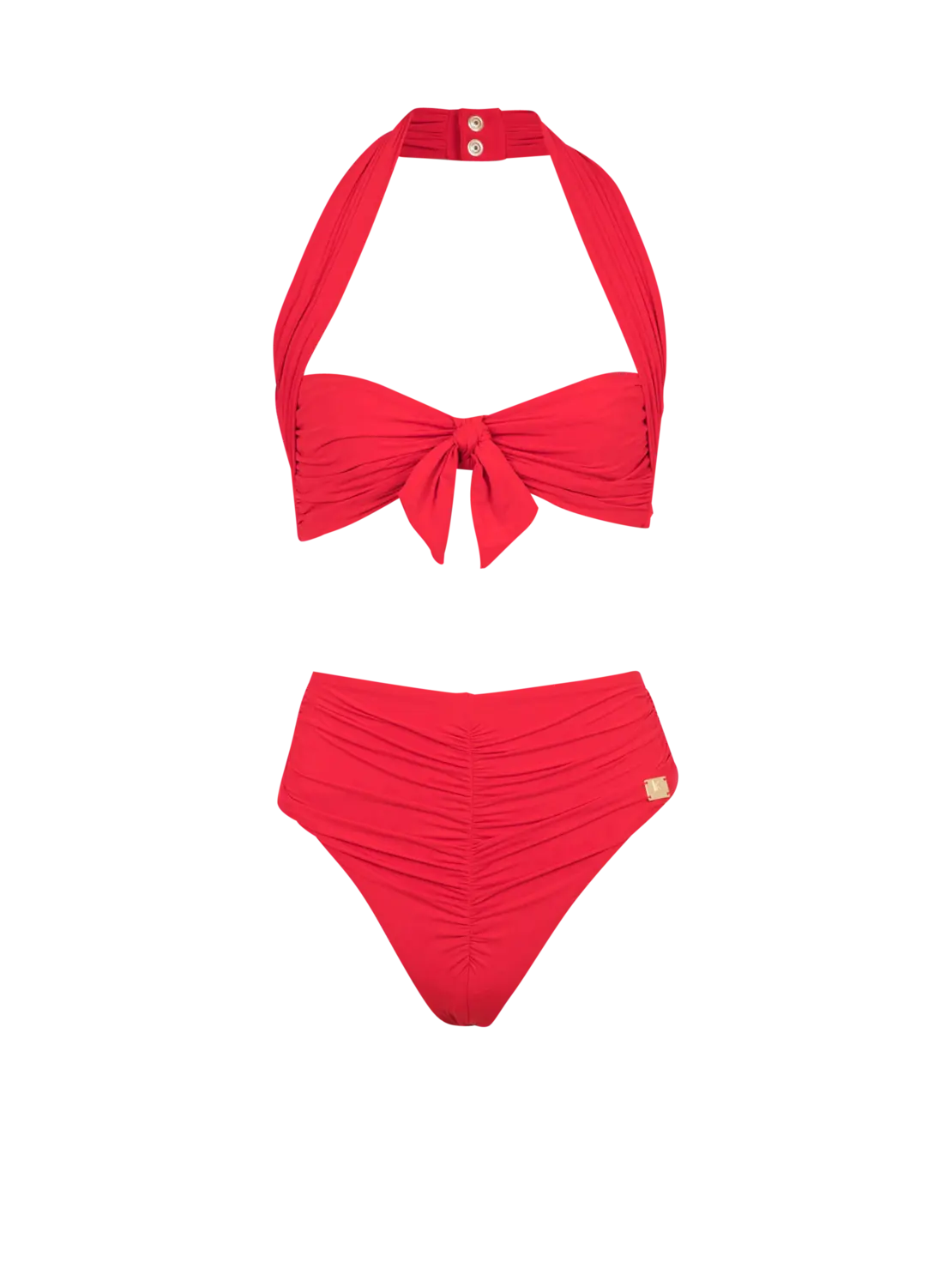 

Простой раздельный купальник Balmain, черный/красный