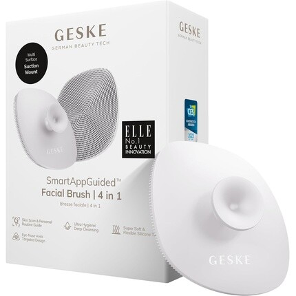 

GESKE SmartAppGuided Facial Brush 4 в 1 Профессиональная очищающая щетка с ручкой Силиконовая щетка для лица Уход за кожей Нежное очищающее средство для лица Starlight