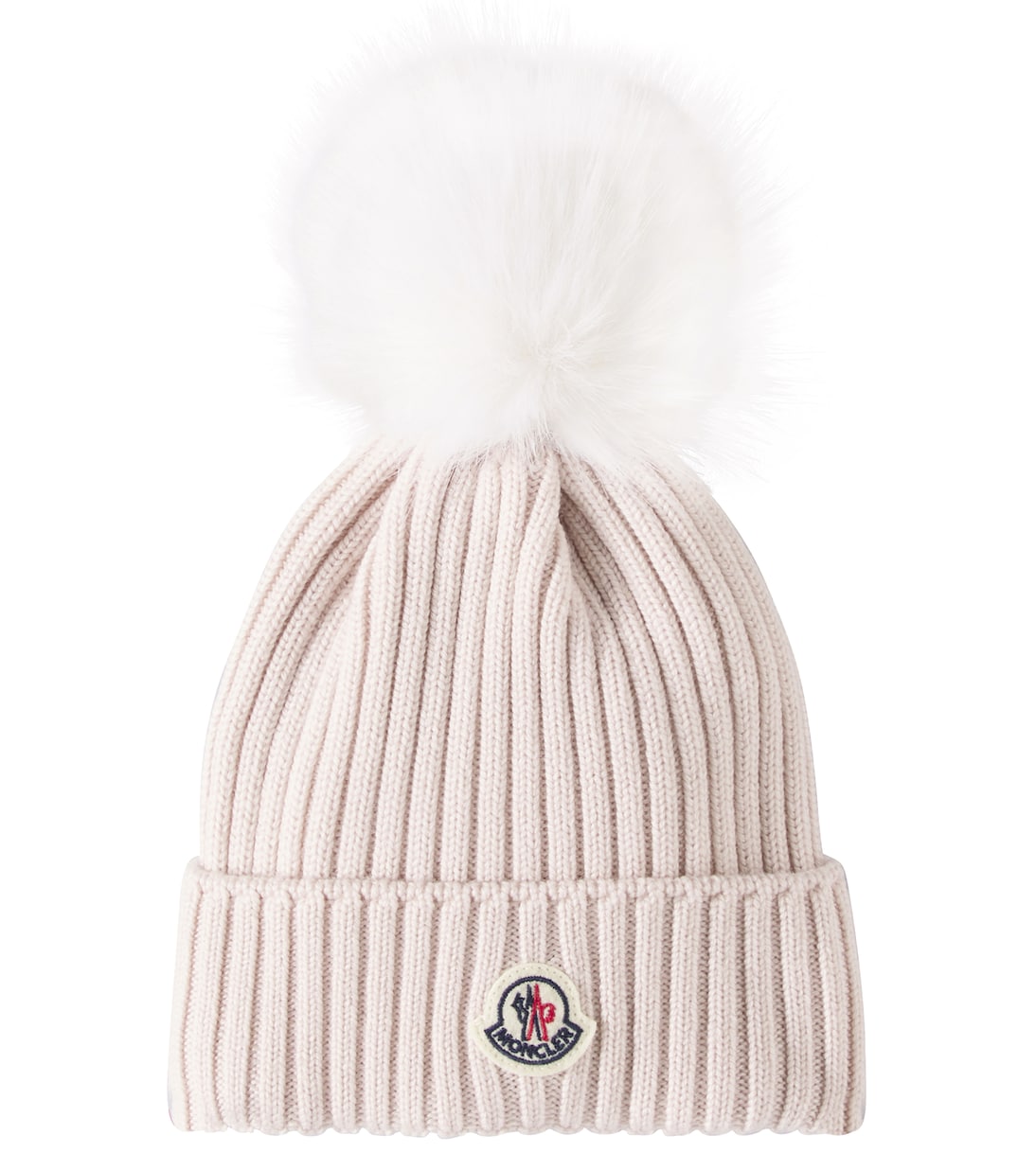 

Рельефная вязаная шерстяная шапка Moncler Enfant, розовый