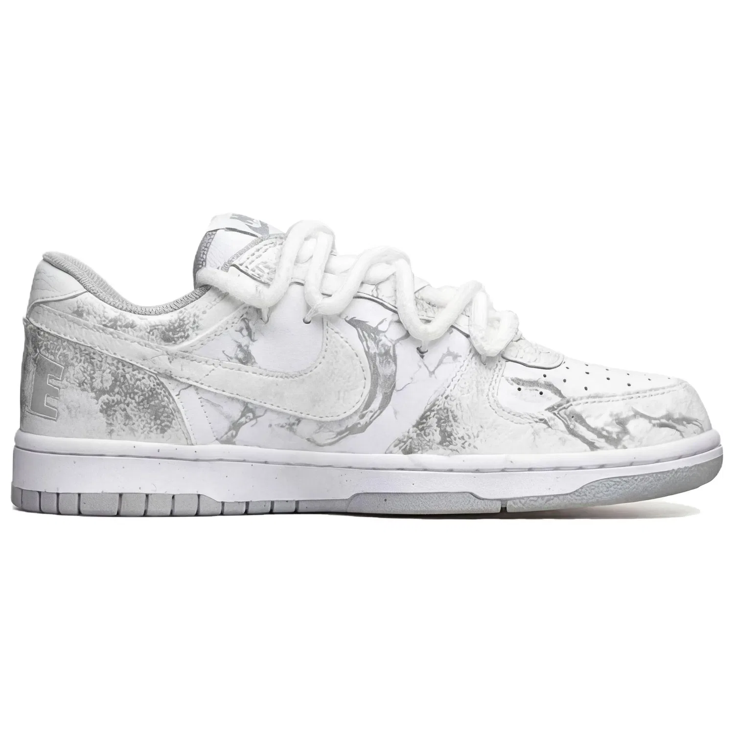Кеды Nike Big Low с кастомизацией бело-серые — фото 3