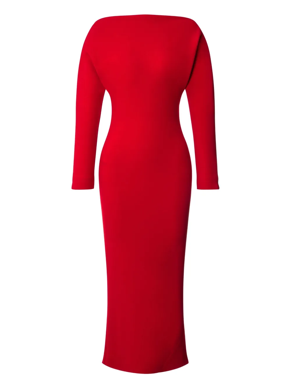 

Платье миди с вырезом Alberta Ferretti, красный