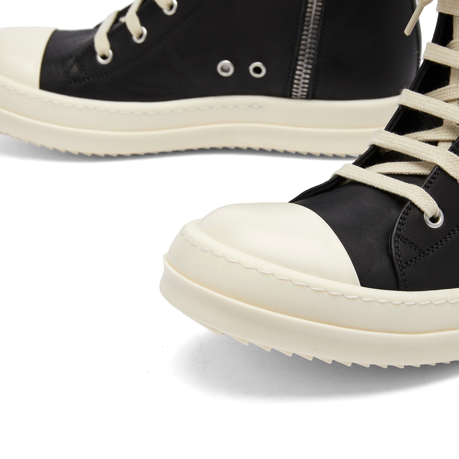 Кроссовки Rick Owens Hi Top Sneakers, цвет Black & Milk — фото 4