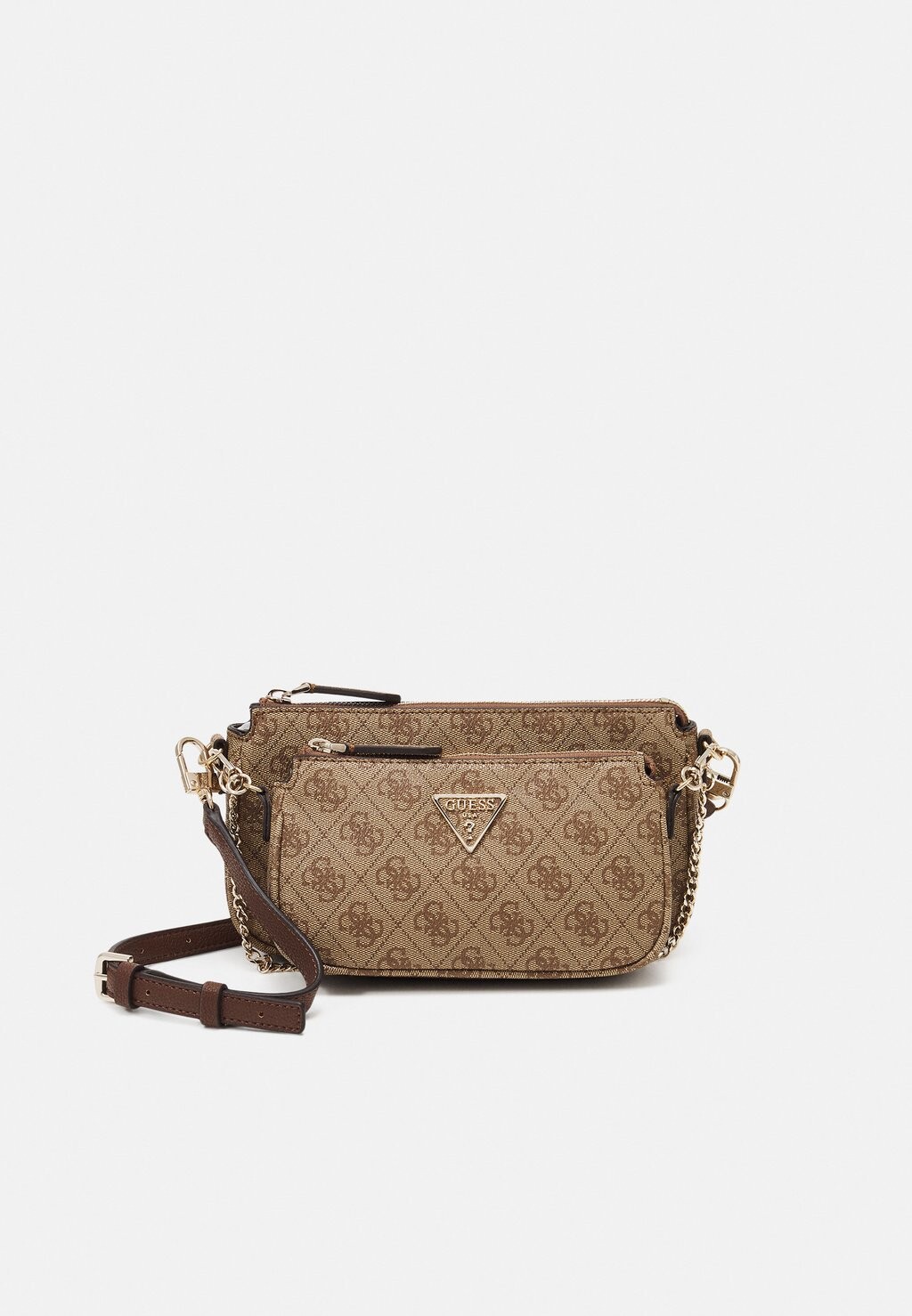 

Сумочка Guess NOELLE POUCH CROSSBODY SET, молочный логотип/коричневый