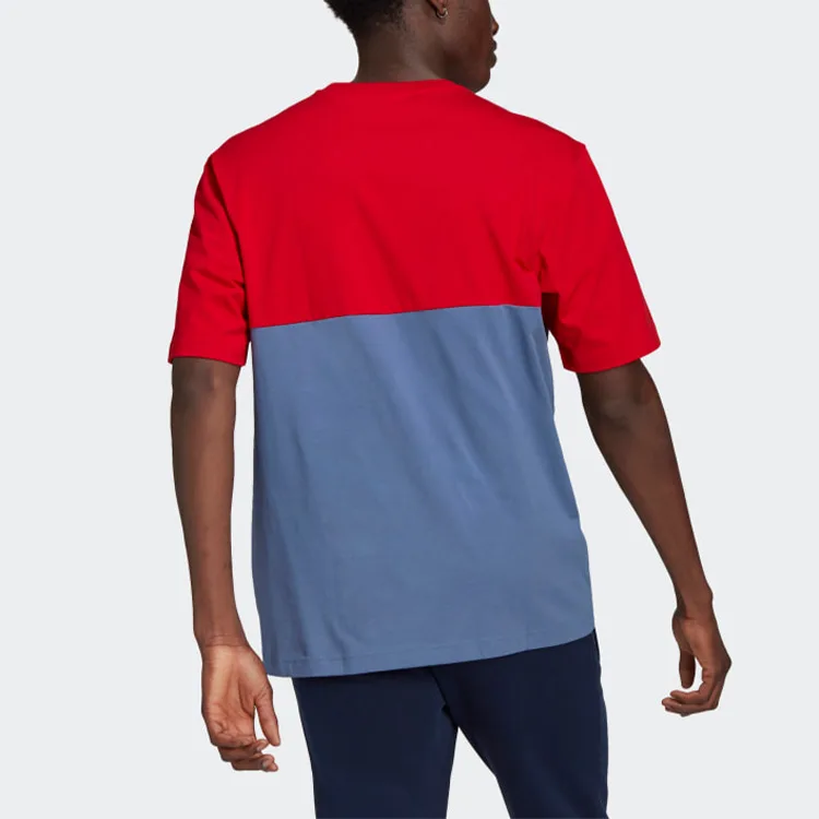Adidas Originals Футболка adicolor мужская синяя красная разноцветная с круглым вырезом умеренно прямого кроя — фото 3