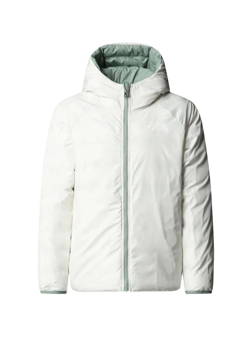 Стеганая куртка с капюшоном The North Face Kids, зеленый