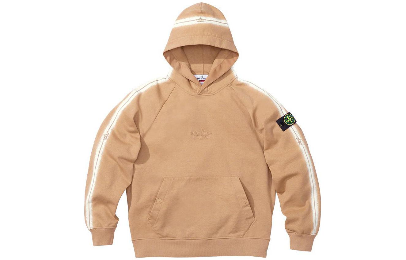 

Свитшот Stone Island с капюшоном и полосками Supreme, умбра
