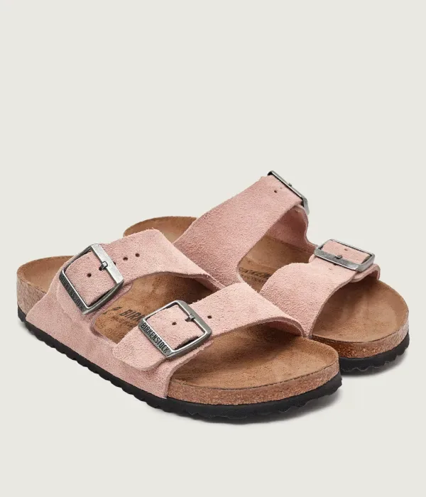 Сандалии Birkenstock Arizona Suede Leather узкие, розовый