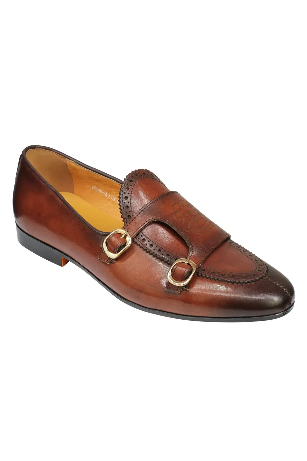 Туфли Leather Double Monk Strap Xposed, коричневый — фото 2