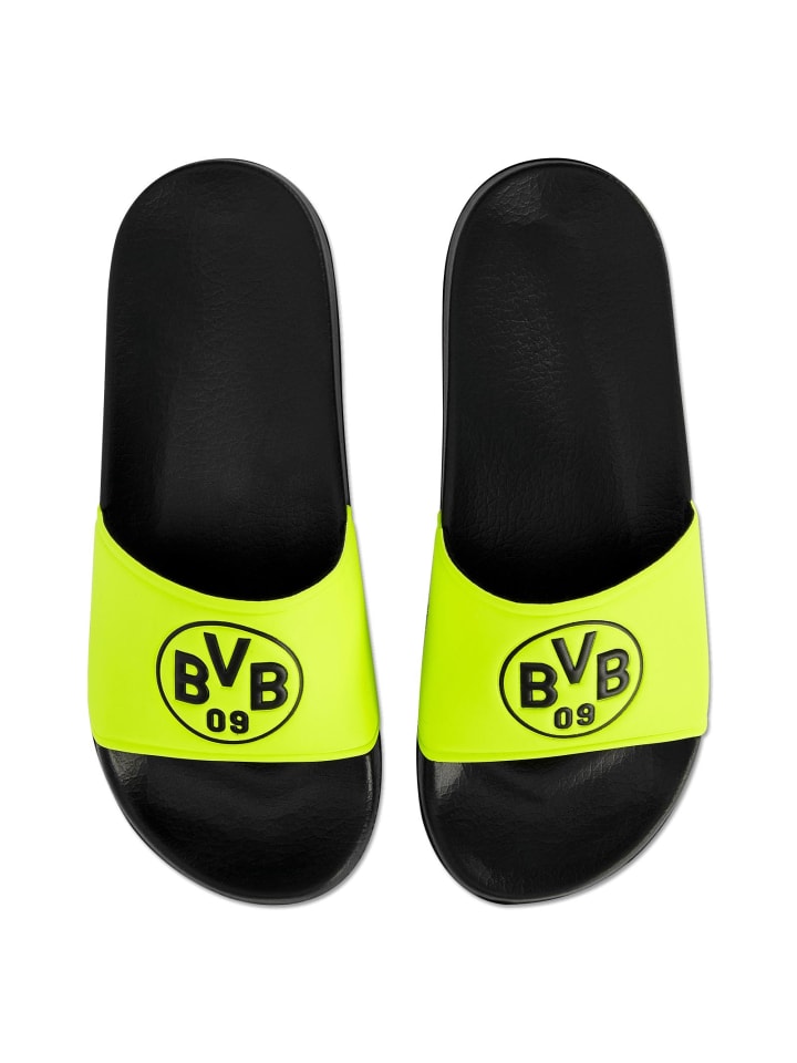 

Неоновые шлепанцы с логотипом BVB черного цвета